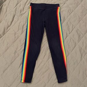 EUC Primary Navy Leggings with Rainbow Stripes - Sz 7